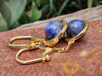 Polished Sodalite Sphere Keyring with Brass Screw Claps - sold per item - From Namibia