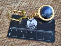 Polished Sodalite Sphere Keyring with Brass Screw Claps - sold per item - From Namibia