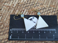 Polished Fancy White Onyx and Aventurine Earrings - Sold per Pair - From China