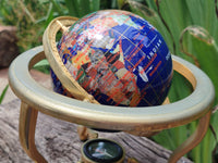 Polished Mixed Gemstone World Globe x 1 From China