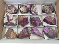 Natural Metallic Purpurite Cobbed Specimens x 12 From Erongo, Namibia