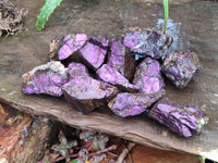 Natural Metallic Purpurite Cobbed Specimens x 12 From Erongo, Namibia