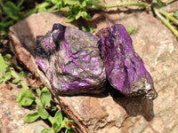 Natural Metallic Purpurite Cobbed Specimens x 12 From Erongo, Namibia