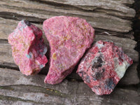 Natural Rhodonite Cobbed Specimens x 12 From Zimbabwe