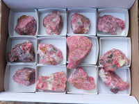 Natural Rhodonite Cobbed Specimens x 12 From Zimbabwe