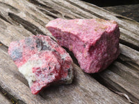 Natural Rhodonite Cobbed Specimens x 12 From Zimbabwe