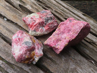 Natural Rhodonite Cobbed Specimens x 12 From Zimbabwe