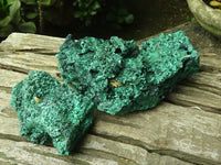 Natural Silky Malachite Specimens x 2 From Kasompe, Congo