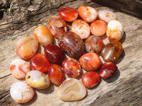 Polished Carnelian Palm Stones x 23 From Madagascar