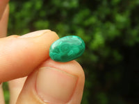 Hand Made Flower Malachite Oval Stud Earrings - Sold Per Pair - From Congo