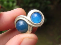 Polished Blue Onyx Clip On Fashion Earrings - Sold per Pair - From Swaziland