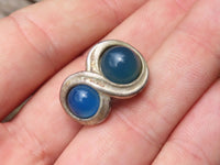 Polished Blue Onyx Clip On Fashion Earrings - Sold per Pair - From Swaziland