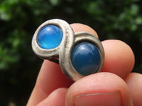 Polished Blue Onyx Clip On Fashion Earrings - Sold per Pair - From Swaziland