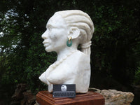 Hand Made Traditional African Woman Bust Sculpture x 1 From Zimbabwe