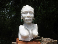 Hand Made Traditional African Woman Bust Sculpture x 1 From Zimbabwe