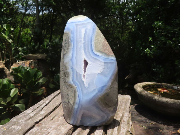 Polished Blue Lace Agate Standing Free Form x 1 From Malawi