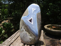 Polished Blue Lace Agate Standing Free Form x 1 From Malawi