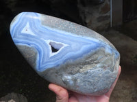 Polished Blue Lace Agate Standing Free Form x 1 From Malawi