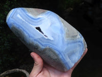 Polished Blue Lace Agate Standing Free Form x 1 From Malawi