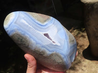 Polished Blue Lace Agate Standing Free Form x 1 From Malawi