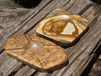 Polished Picture Stone Jasper Ashtrays x 2 From Namibia