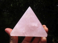 Polished Rose Quartz Pyramids x 3 From Madagascar