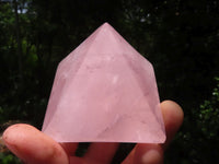 Polished Rose Quartz Pyramids x 3 From Madagascar