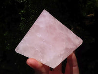 Polished Rose Quartz Pyramids x 3 From Madagascar