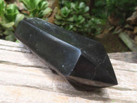 Polished Black Basalt Double Terminated Points x 4 From Madagascar