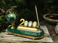 Polished Gemstone World Globe Desk Set x 1 From China