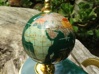 Polished Gemstone World Globe Desk Set x 1 From China