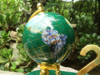 Polished Gemstone World Globe Desk Set x 1 From China