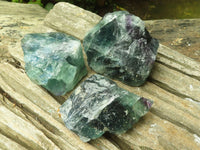 Natural Watermelon Fluorite Cobbed Specimens x 12 From Uis, Namibia