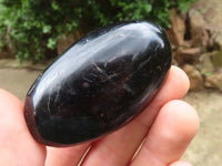 Polished Black Tourmaline Palm Stones x 17 From Madagascar