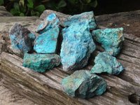 Natural Shattuckite with Chrysocolla & Malachite x 9 from Kaokoveld, Namibia