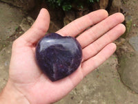 Polished Lepidolite Gemstone Hearts x 12 From Madagascar