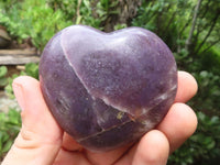 Polished Lepidolite Gemstone Hearts x 12 From Madagascar