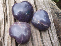 Polished Lepidolite Gemstone Hearts x 12 From Madagascar