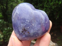 Polished Lepidolite Gemstone Hearts x 12 From Madagascar