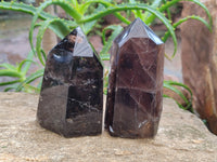 Polished Smokey Quartz Crystals x 2 From Madagascar