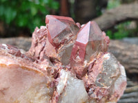 Natural Red Hematoid Quartz Clusters x 2 From Karoi, Zimbabwe