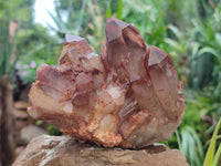 Natural Red Hematoid Quartz Clusters x 2 From Karoi, Zimbabwe