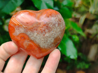 Polished Carnelian Gemstone Hearts x 6 From Madagascar