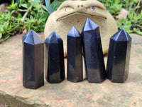 Polished Black Basalt Points x 12 From Antsirabe, Madagascar