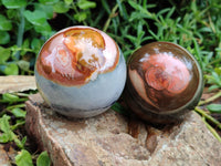 Polished Polychrome Jasper Spheres x 4 From Mahajanga, Madagascar