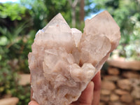 Natural Smokey Phantom Quartz Clusters x 6 From Luena, Congo