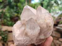 Natural Smokey Phantom Quartz Clusters x 6 From Luena, Congo