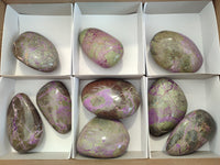 Polished Stichtite Palm Stones x 9 From Barberton, South Africa