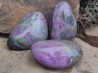 Polished Stichtite Palm Stones x 9 From Barberton, South Africa