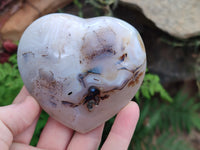 Polished Dendritic Agate Gemstone Hearts x 6 From Madagascar